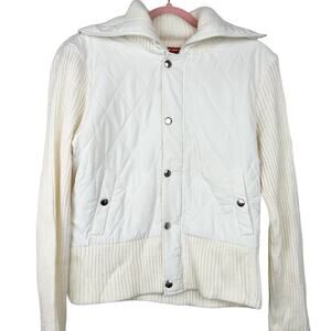 Y2K Sweater Quilted Jacket White